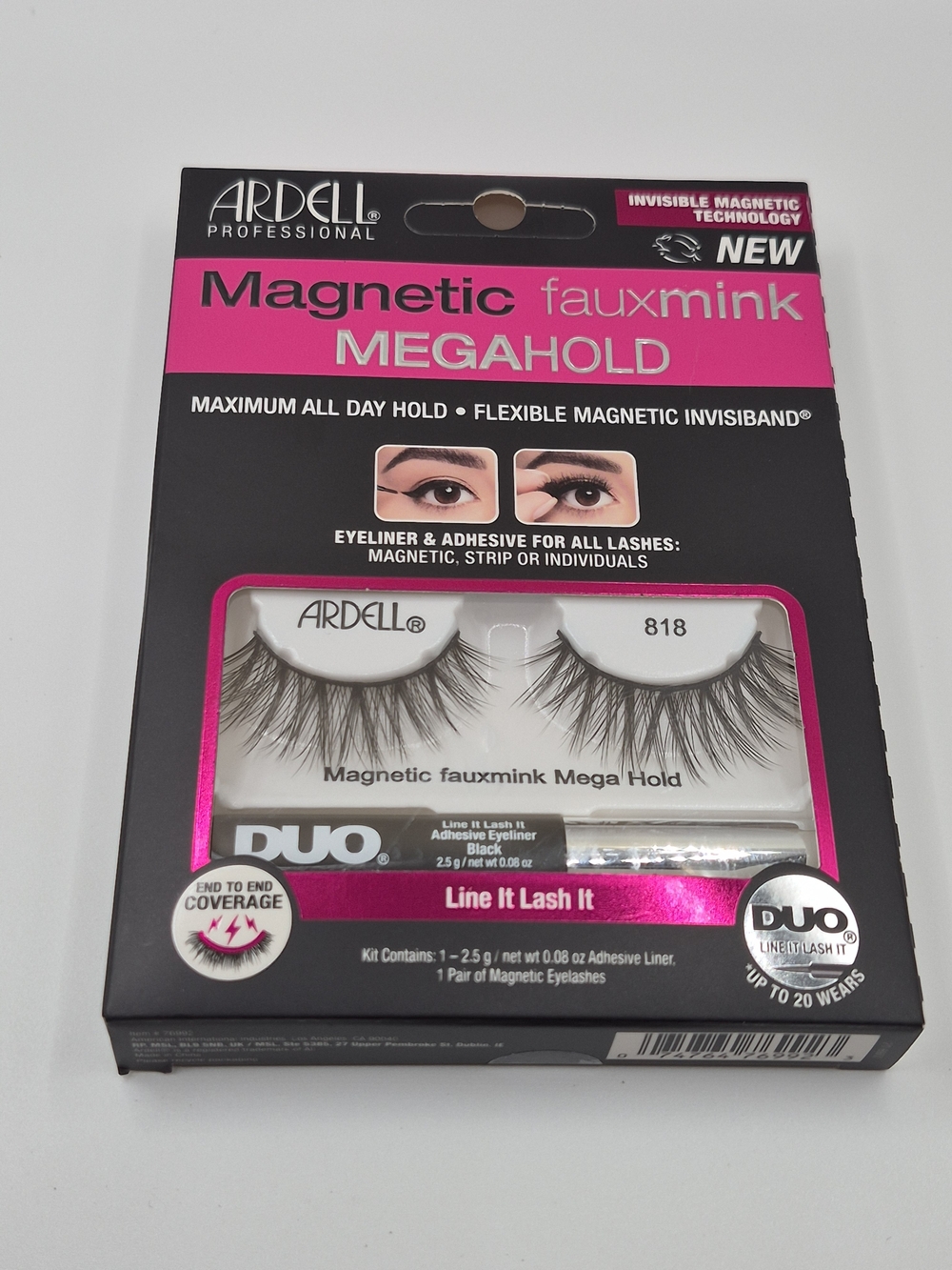 Ardell Magnetic Fauxmink MegaHold Lashes - Black with Pink Accents
